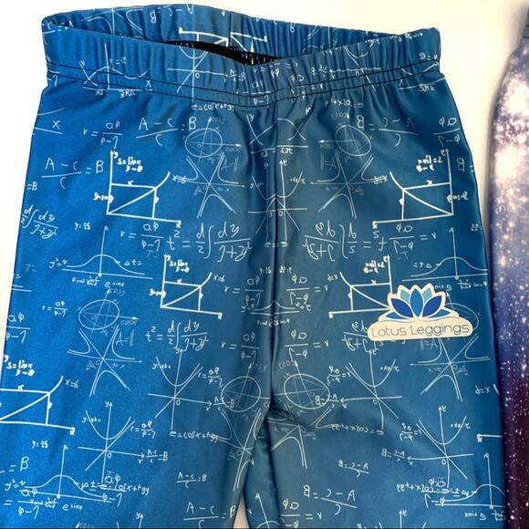 Lotus Math Equations Spandex Leggings Kids Small - Picture 2 of 5